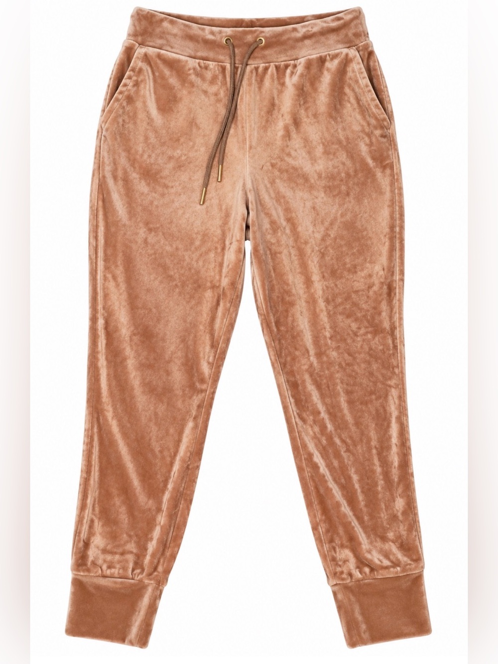"Truth by Republic" Velour Velvet Jogger Pants, Mocha Mousse, NWT